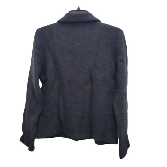 Fenn Wright Manson Women's Charcoal 100% Wool Flower Applique Blazer Jacket Sz S - Picture 4 of 4